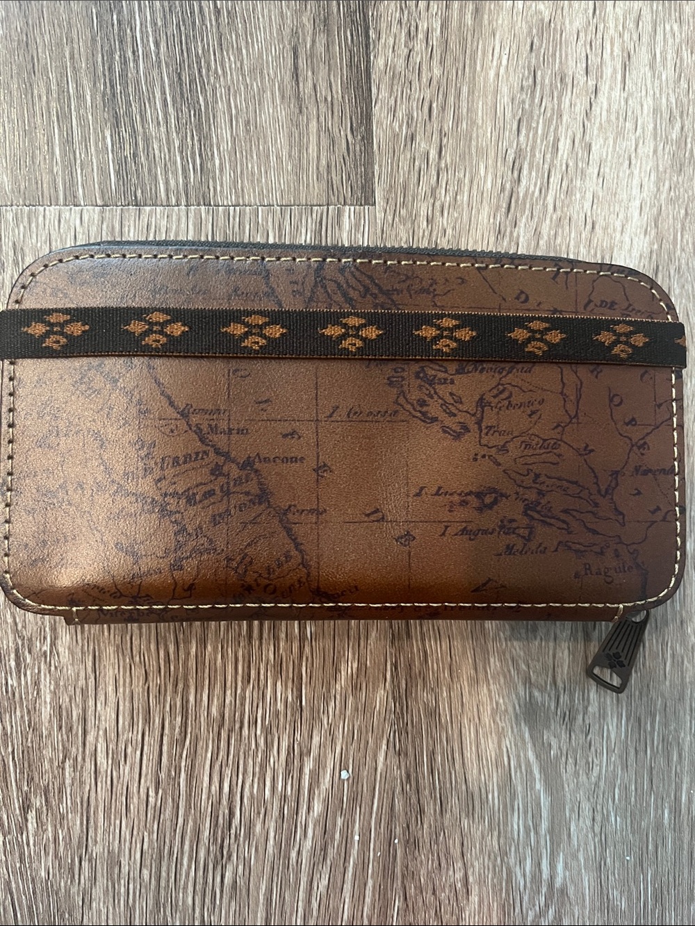 Patricia Nash Ragusa Embossed Brown Leather Wallet